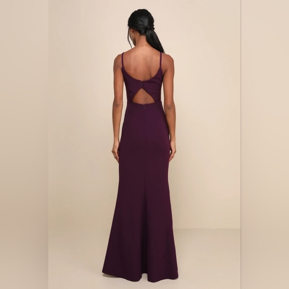 Lulus Moments of Bliss Purple Backless Mermaid Maxi Dress M Wedding Party Prom - Picture 6 of 10